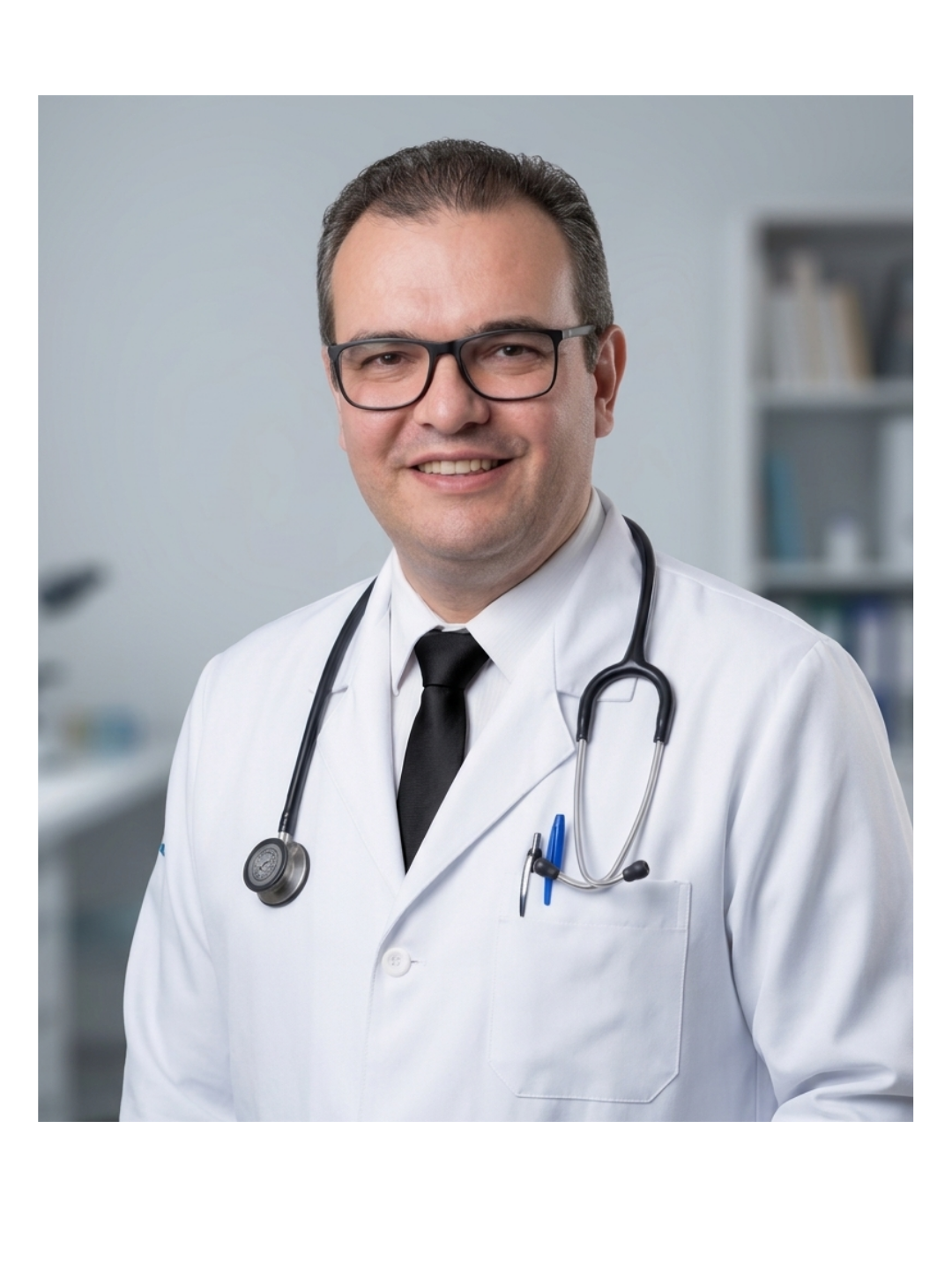 Cassiano Ucker usando jaleco médico